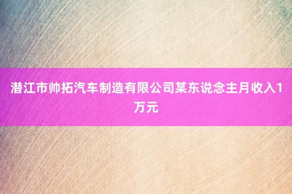 潜江市帅拓汽车制造有限公司某东说念主月收入1万元